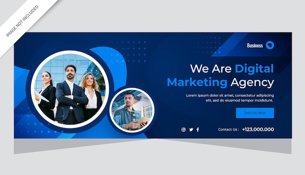 Agencia de negocios creativos de banner moderno.