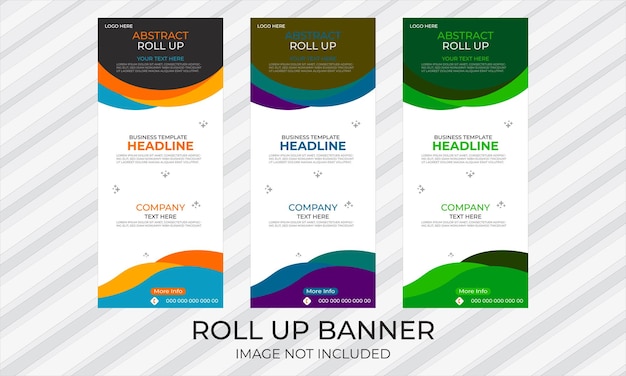 Agencia de negocios moderna y creativa enrolla el diseño de banners o saca el diseño de plantillas de banners