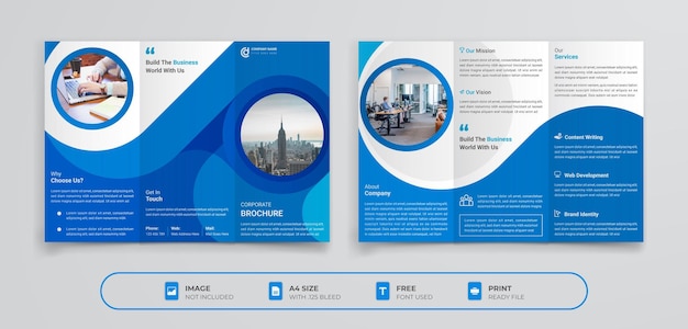Agencia profesional de negocios corporativos consultor creativo moderno y polivalente Folleto TirFold