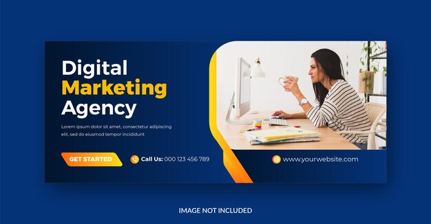 Agencia promocional de marketing digital Diseño de plantilla de portada de Facebook