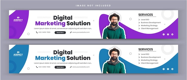 Agencia de soluciones de marketing digital y negocio corporativo LinkedIn Cubrir publicación en redes sociales Banner