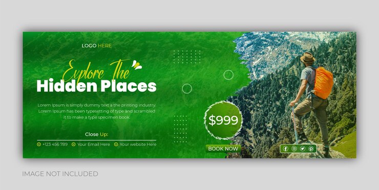 Agencia de viajes publicación de publicidad en redes sociales o diseño de plantilla de banner web de instagram