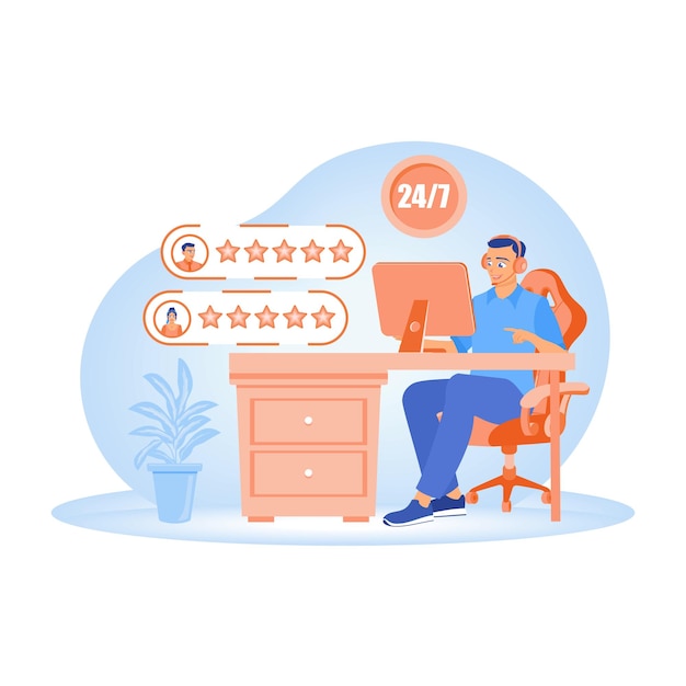 Agente de apoyo al cliente con calificación de cinco estrellas