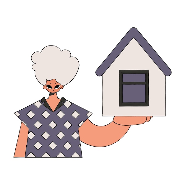 Agente inmobiliario masculino con una casa en sus manos Propiedad inmobiliaria