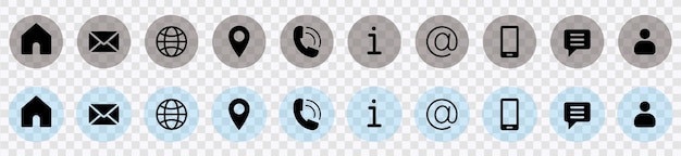 Agilice la comunicación con nuestro icono de contacto transparente con un conjunto de tarjetas de visita