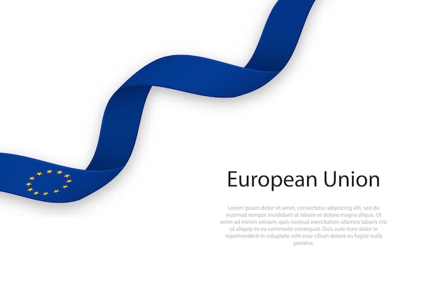 Se agita una cinta con la bandera de la Unión Europea
