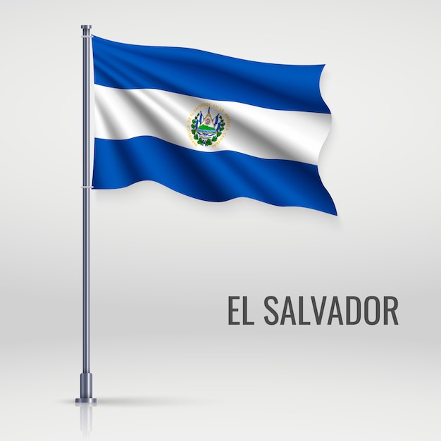 Agitando la bandera en el asta