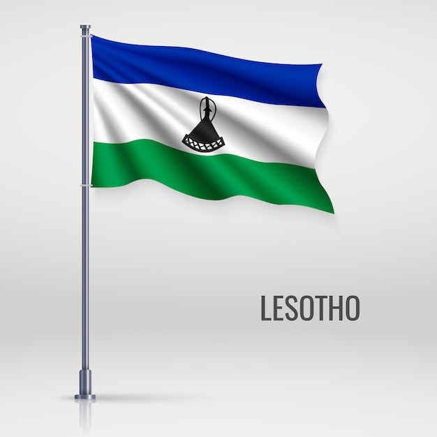 Agitando la bandera en el asta