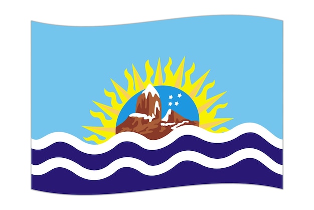 Agitando la bandera de la división administrativa de Santa Cruz de Argentina Ilustración vectorial