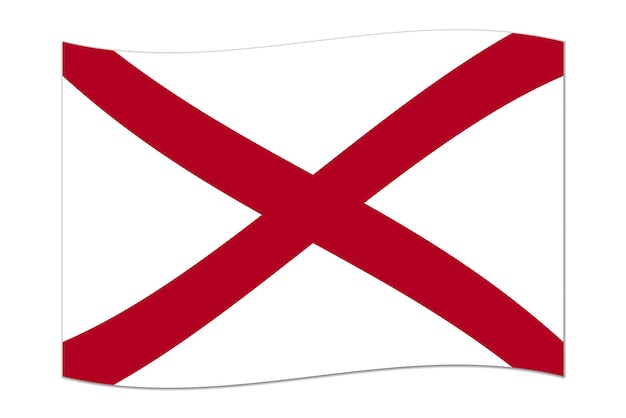 Vector agitando la bandera del estado de alabama ilustración vectorial