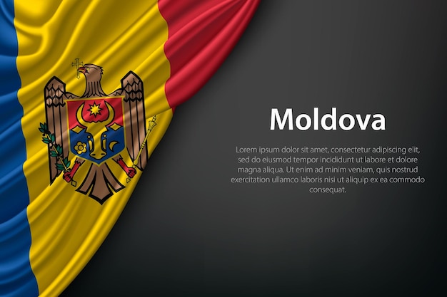 Agitando la bandera en un fondo oscuro