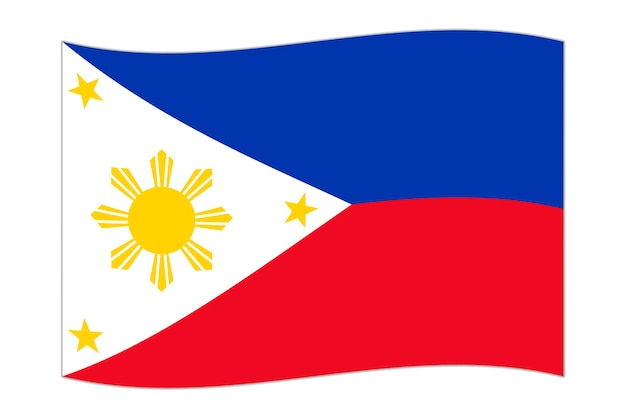 Agitando la bandera del país Filipinas Ilustración vectorial