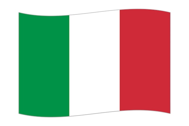 Agitando la bandera del país Italia Ilustración vectorial