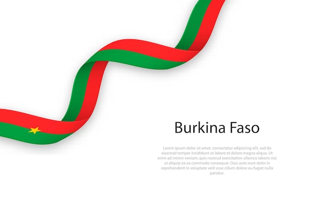 Agitando una cinta con la bandera de Burkina Faso