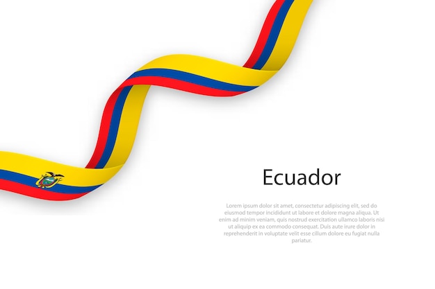 Agitando una cinta con la bandera de ecuador