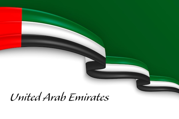 Agitando una cinta con la bandera de los Emiratos Árabes Unidos