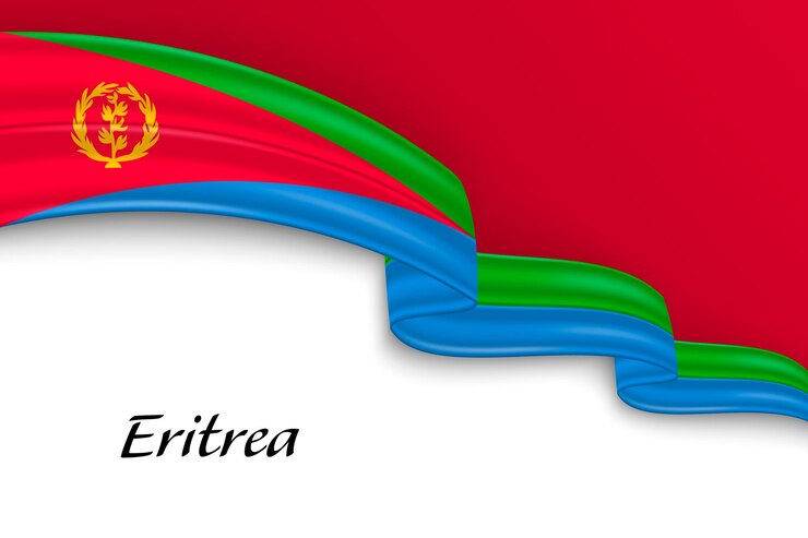 Vector agitando una cinta con la bandera de eritrea