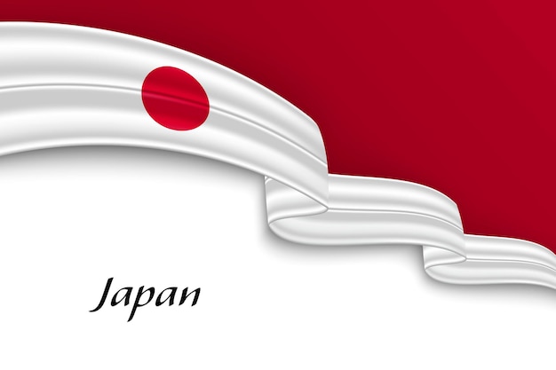 Agitando una cinta con la bandera de Japón