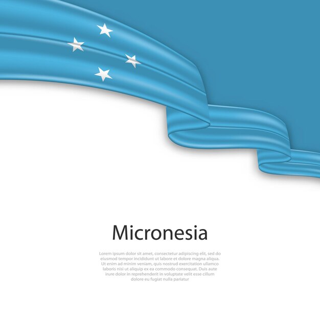 Agitando una cinta con la bandera de micronesia