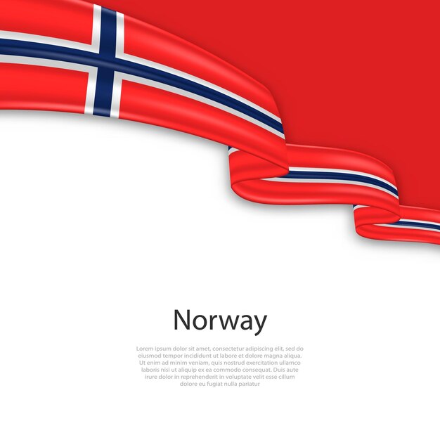 Agitando una cinta con la bandera de noruega