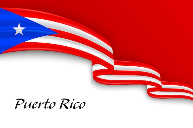Agitando una cinta con la bandera de Puerto Rico