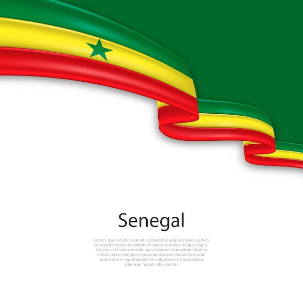 Agitando una cinta con la bandera de Senegal