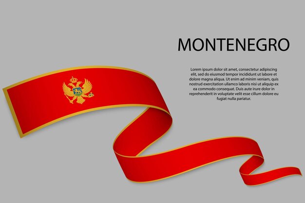 Agitando la cinta o pancarta con bandera