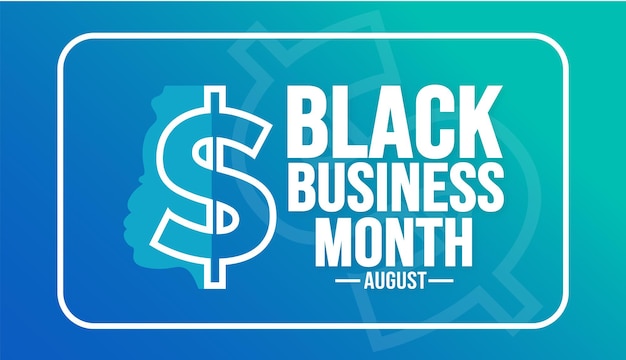 Vector agosto es la plantilla de fondo del mes nacional del negocio negro banner de fondo del concepto de vacaciones