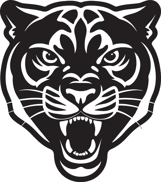 Agraciado icono de cabeza de jaguar atractivo geométrico caza en arte vectorial de jaguar