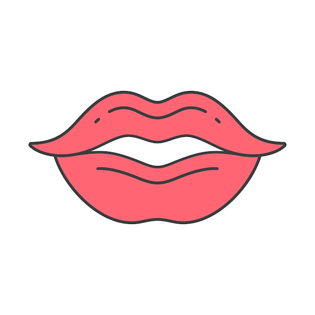 Agradable lápiz labial rosa boca femenina beso seductor arte pop camiseta maravillosa impresión diseño decorativo