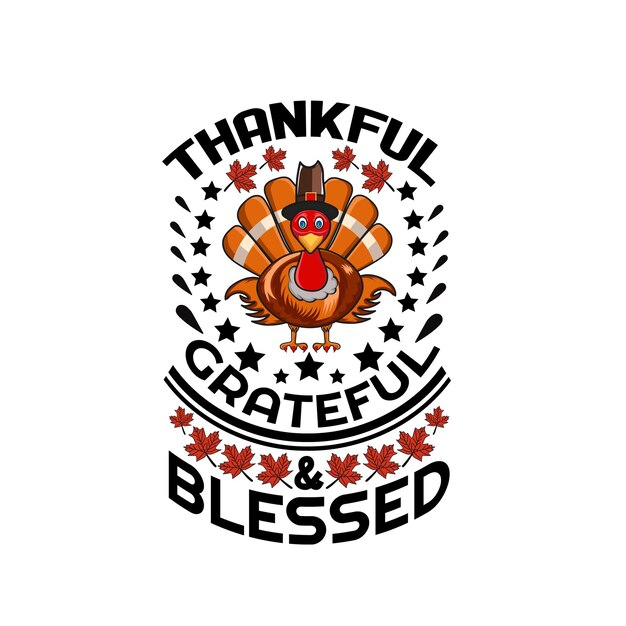 agradecido agradecido bendito - vector de cotizaciones de acción de gracias