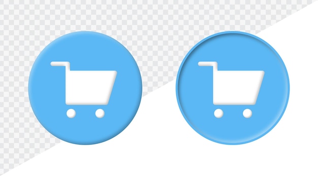 agregar al icono del carrito de compras en el botón circular símbolo de la cesta de la tienda 3d botones web iconos de la interfaz de usuario