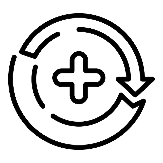 Agregar icono de actualización Esquema Agregar icono de vector de actualización para diseño web aislado sobre fondo blanco