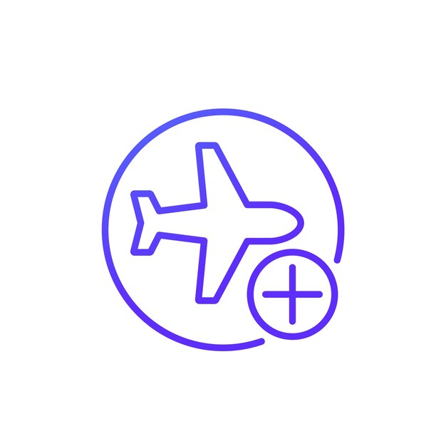 agregar un ícono de línea de vuelo con avión