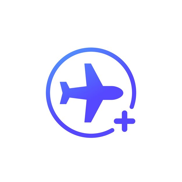 agregar un ícono de vuelo con un diseño lineal de avión