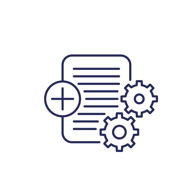 agregar nuevo icono de línea de proyecto en blanco
