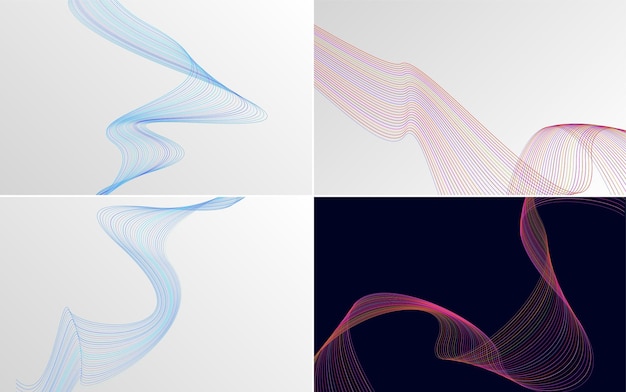Agregue un toque moderno a su presentación con este fondo de vector abstracto de curva de onda