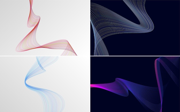 Agregue un toque moderno a su presentación con este paquete de fondo de vector abstracto de curva de onda