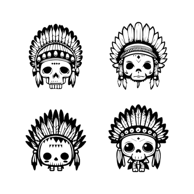 Agregue un toque de ternura vanguardista a su proyecto con nuestro lindo logotipo de cabeza de calavera kawaii