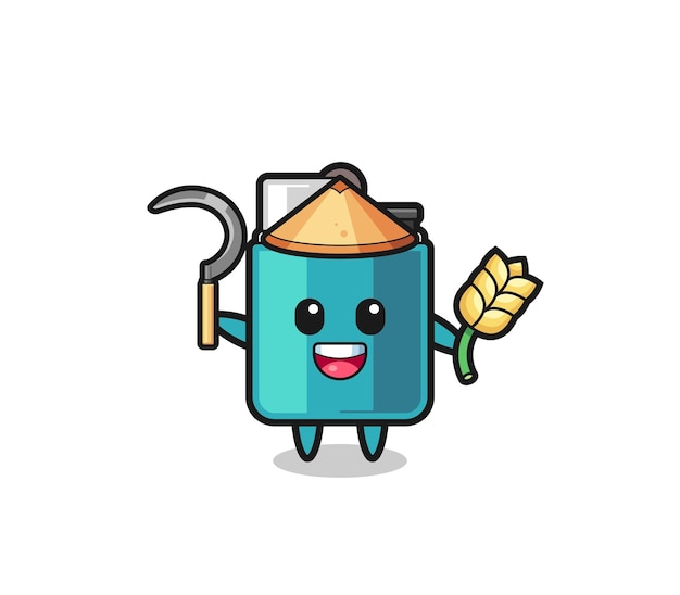 Agricultor asiático más ligero con arroz