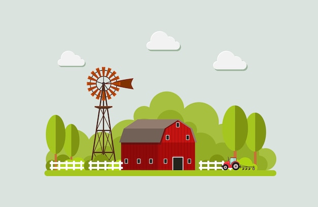 Agricultura y agricultura Agronegocios. Paisaje rural Elementos de diseño para información gráfica.