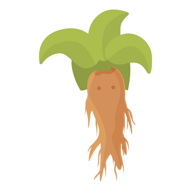 Agricultura mandrágora icono dibujos animados vector Mandrágora mágica Planta de hierba