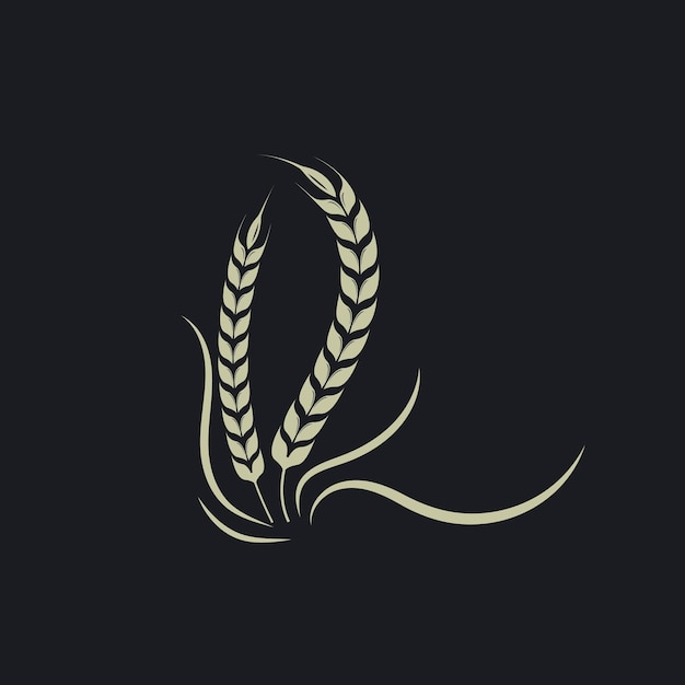 Agricultura, trigo, vector, icono, ilustración, diseño