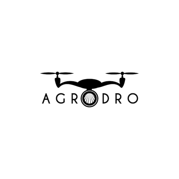 Agrodro. imagen negra de drones agrícolas. logo.