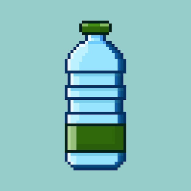 El agua en botella en la ilustración de pixel art