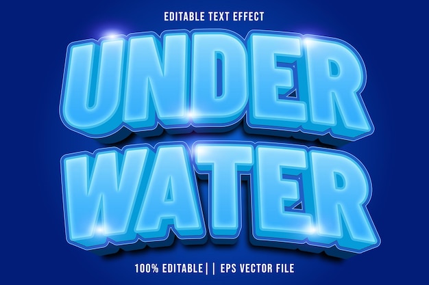 Bajo el agua Efecto de texto editable Estilo de gradiente 3D