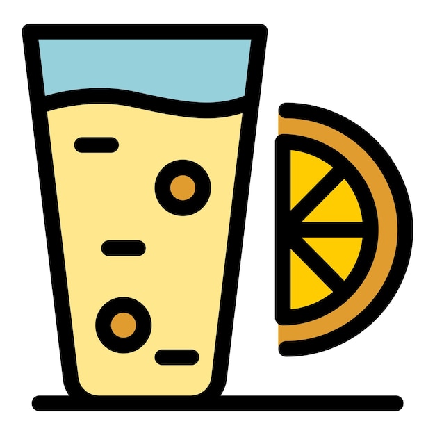 Agua con icono de cal Contorno de agua con icono vectorial de cal color plano aislado