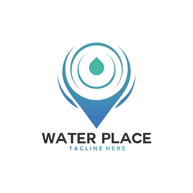 Agua lugar logo icono vector aislado