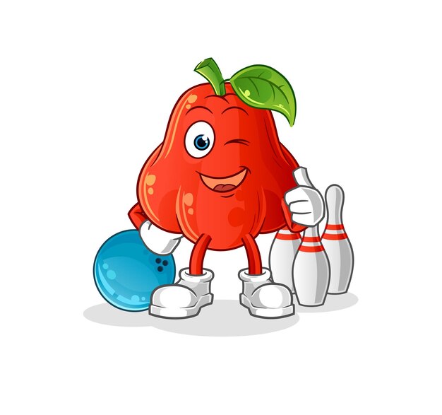 Agua manzana jugar bolos ilustración vector de caracteres