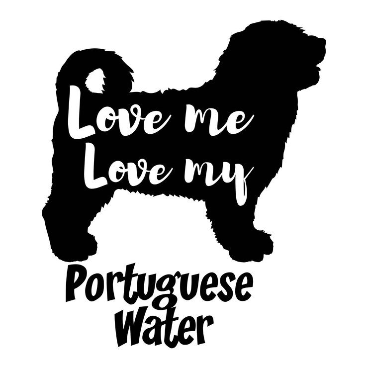 Vector el agua portuguesa me ama el amor de mi perro vector silueta mascota